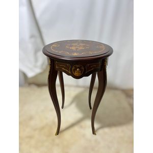 Barok bijzettafel rond met 1 lade [Baroque] [Woonkamer] [Luxe] [Interieur]