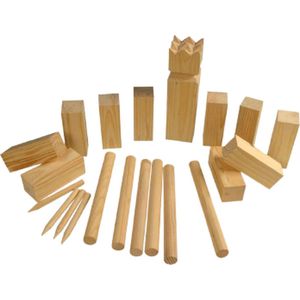 Kubb actief buitenspel - Lichtbruin / Zwart - Hout - Vanaf 3 jaar - Spel - Vaardigheidsspel - Cadeau - Zomer - Spellen - Speelgoed