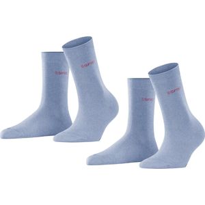 Esprit Uni 2-Pack duurzaam organisch katoen multipack sokken dames blauw - Maat 35-38