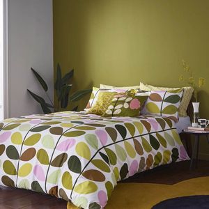 Orla Kiely Multi Stem Spring dekbedovertrek set - 230x220 cm met slopen - percaalkatoen met knopensluiting