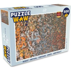 Puzzel Roest - Metaal - Vintage - Grijs - Abstract - Legpuzzel - Puzzel 500 stukjes