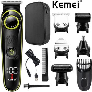 Go-shipping - Kemei - Scheerapparaat - Bodytrimmer - Tondeuse - Professionele Trimmer - Bodygroomer Mannen - Elektrische Scheerapparaat 5 In 1 - Zwart