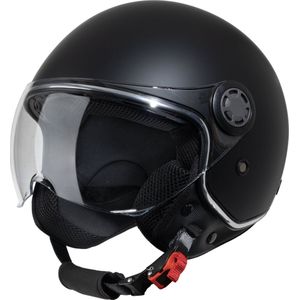 VINZ Taranto Jethelm / Scooter Helm | ECE 22.06 Goedgekeurd | Geschikt voor Scooter, Snorfiets en Motor - Mat Zwart