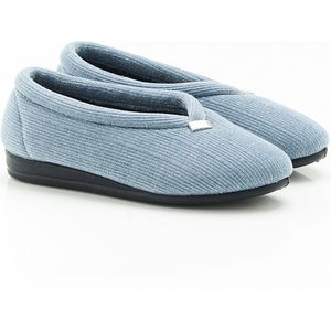 Damart - Ballerina's van ribfluweel glanzend - Dames - Blauw - 42