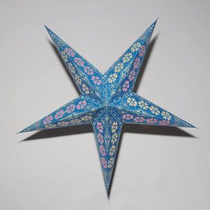 Kerstster nr. 7 Blauwe ster ""Azurea"" - Papieren Kerststerren - Kerstdecoratie - Ø 60 cm - zonder verlichtingsset - Kerst