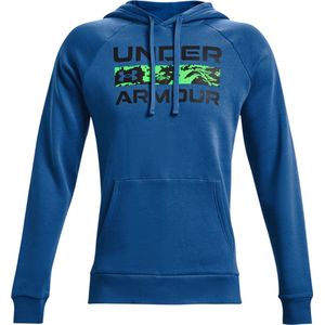 Under Armour Rival Fleece Signature Hoodie 1366363-432, Mannen, Blauw, Sweatshirt, maat: L
