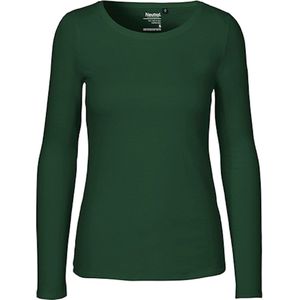 Ladies Long Sleeve T-Shirt met ronde hals Bottle Green - XXL