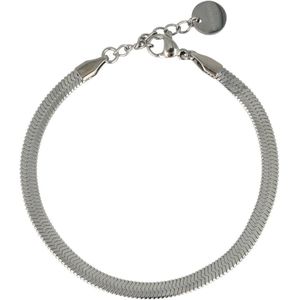 My Bendel Zilverkleurige snake armband - Zilverkleurige snake armband - Met luxe cadeauverpakking