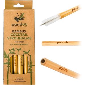 Pandoo Cocktailrietjes - 2 x 14 stuks - Bamboe - Herbruikbaar - Duurzaam