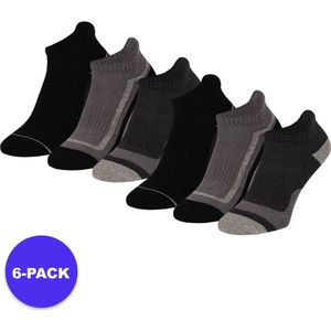 Apollo (Sports) - Sneaker Sportsokken Casual - Unisex - Zwart - 42/47 - 6-Pack - Voordeelpakket