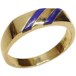 Gouden cachet ring met lapis lazuli