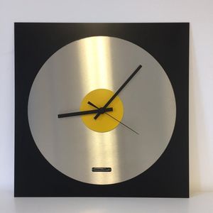 Wandklok TOPAZ Black & Yellow Modern Design