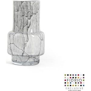 Design vaas Nuovo - Fidrio CEMENT GREY - glas, mondgeblazen bloemenvaas - hoogte 18 cm