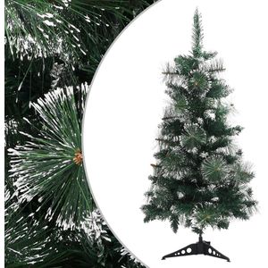 vidaXL - Kunstkerstboom - met - standaard - 90 - cm - PVC - groen - en - wit