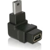 USB Mini B naar USB Mini B haakse adapter / zwart