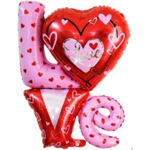 Love ballon XL - 91x81cm - Moederdag cadeautje - Love - Folie ballon - Valentijn - Liefde - Huwelijk - Verassing - Ballonnen - Hart - Helium ballon - Valentijn cadeautje voor hem - Valentijncadeautje voor haar