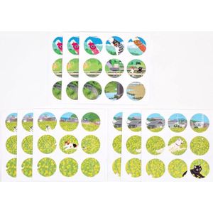 Een Dagje Uit Stippen Stickers | Mooie Leuke Schattige Stickers | Ronde Stickers | To Do Stickers | Stippen om te Organiseren | Plakboeken | Bullet Journal | Journaling | Fotoboeken | Decoreren | Versieren | Bloemen Groen Geel Blauw Katten Honden