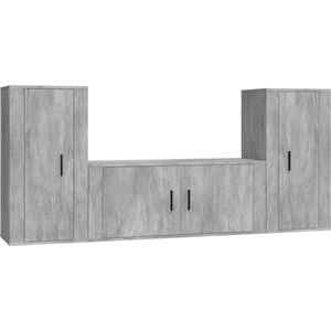 vidaXL-3-delige-Tv-meubelset-bewerkt-hout-betongrijs