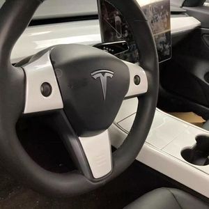 Tesla Model 3 en Y Stuurinleg Stuur Cover Wit Stuurhoes Auto Accessoires 3-delig Interieur Styling