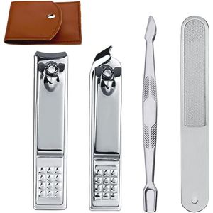 Nagelknipper Set 4-delig met Vijl en Huidverwijderaar - Voor Perfecte Manicure en Pedicure