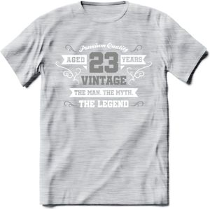 23 Jaar Legend T-Shirt | Zilver - Wit | Grappig Verjaardag en Feest Cadeau | Dames - Heren - Unisex | Kleding Kado | - Licht Grijs - Gemaleerd - XL