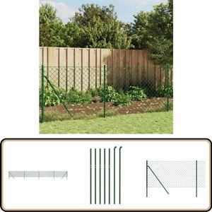 vidaXL Gaashek - Groen - 1x10 m - PVC-coating Gaashek - Schutting - Tuinhek - Privacy Scherm - Dierenverblijf