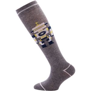 kniekousen - knie sokken - robot - grijs - maat 27-30