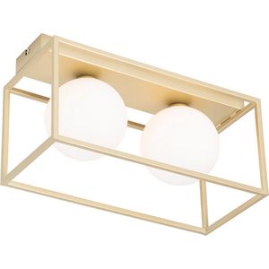QAZQA aniek - Design Plafondlamp - 2 lichts - L 35 cm - Goud/messing - Woonkamer | Slaapkamer | Keuken