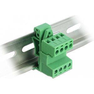 Terminalblok ingesteld voor DIN -rail 4 -pin met pek 5,08 mm schuine