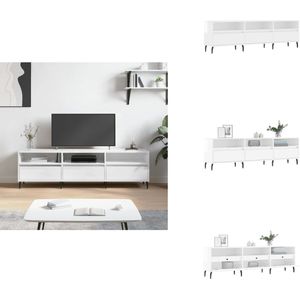 vidaXL Tv-meubel - Tv-meubels - Tv-kast - Hifi-kast - Tv-meubel 150x30x44,5 cm bewerkt hout hoogglans wit