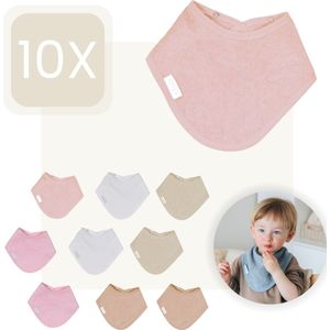 Funnies Bandana Slabben 10-pack | Roze tinten | Set Van 10 Stuks | Spuugdoekjes | Monddoekjes