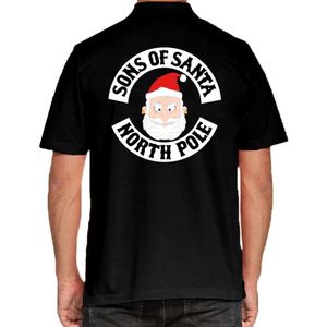 Foute kerst polo / poloshirt Sons of Santa North Pole - voor heren - kerstkleding / christmas outfit M