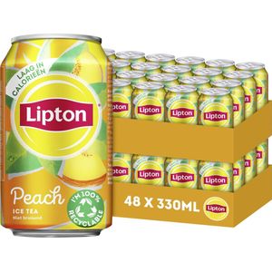Lipton Ice Tea Peach - 48 x 330 ml - ijsthee in blik - Voordeelverpakking