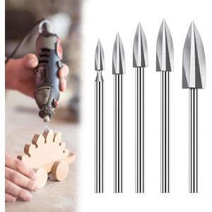 HSS graveergereedschap voor houtsnijwerk - Set van 5 stuks met 3 mm schacht