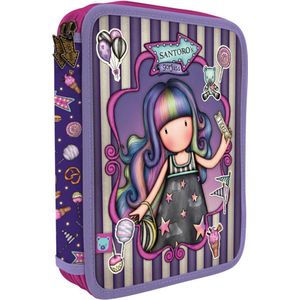 Dubbele etui Gorjuss Up and away Paars (46 Onderdelen)