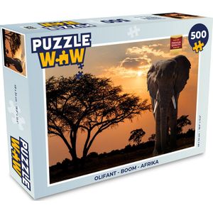 Puzzel Olifant - Boom - Afrika - Legpuzzel - Puzzel 500 stukjes