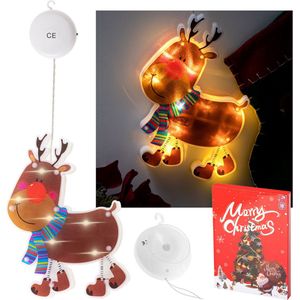 Kerstdecoratie - Rendier - Kerstraamdecoratie - Hangend Led Lamp