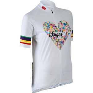 Sugoi I Heart Bikes fietsshirt dames wit Maat M