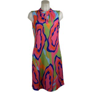 Angelle Milan – Travelkleding voor dames – Mouwloze Roze/Blauw/Groene Jurk – Ademend – Kreukherstellend – Duurzame jurk - In 5 maten - Maat XXL