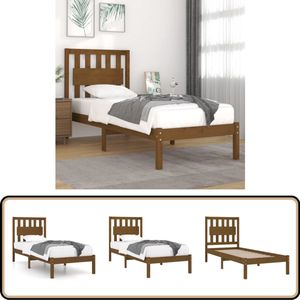 vidaXL Bedframe Grenenhout Honingbruin 100x200 cm Klassieke Bedframe - Houten Bed - Grenenhouten Bed - Honingbruin Bed - Tweepersoons Bed