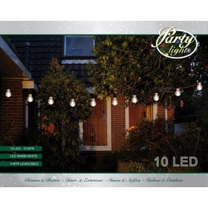 CBD Partyverlichting - 10 LED - ø7 cm – Warm Wit - 10m