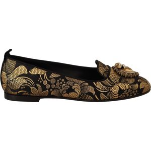 Zwart goud Amore Heart Loafers Flats schoenen