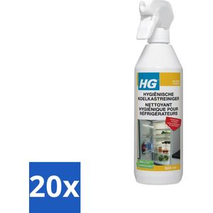HG - Hygiënische Koelkastreiniger - Reinigt Snel & Streeploos - 500 ml - Bulkverpakking - 20 stuks