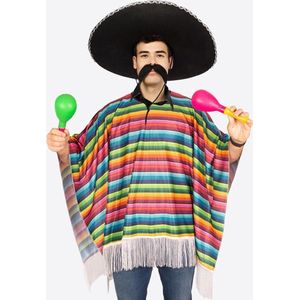 Set Mexico - Mexicaanse Sombrero en regenboog poncho - One size