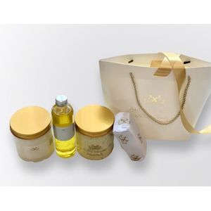 Pure Shea butter giftset L met blacksoap, kokosolie en baobabolie/ Puur Sheaboter giftset Groot/ shea boter