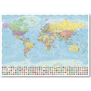 Postkaarten  Wereldkaart  -  ansichtkaarten set  - 15 kaarten 10.5 x 15 cm