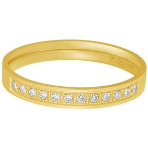 Geelgouden damesring 14 karaat - diamant - Aller Spanninga 124-3 - uitverkoop Juwelier Verlinden St. Hubert - van €1057,= voor €739,=