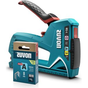 Professionele handnietmachine J-29 set + 1800 fijne nietjes A type 53 - met metalen behuizing - voor fijne platte draadklemmen 6-14 mm en spijkers 16 mm