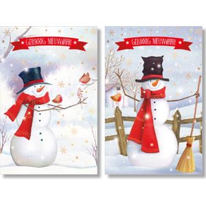 MGPcards - 2 doosjes à 10 Luxe dubbele wenskaarten - Kerst/Nieuwjaar - Foliebewerking - Witte envelop - 10.5 x 16 cm - 2 Motieven per doosje