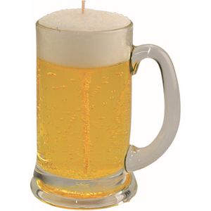 Bierglas gadget/kado Bierkaars - bierpul - H13 cm/D8 cm - Vaderdag/verjaardag